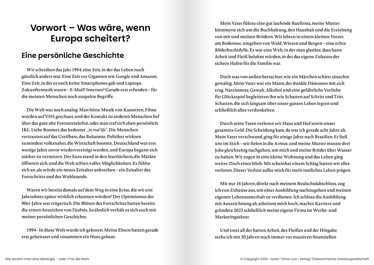 Leseprobe: Wie zerstört man eine Ideologie – oder: F*ck die Nazis! • © 2025 Timon Lutz